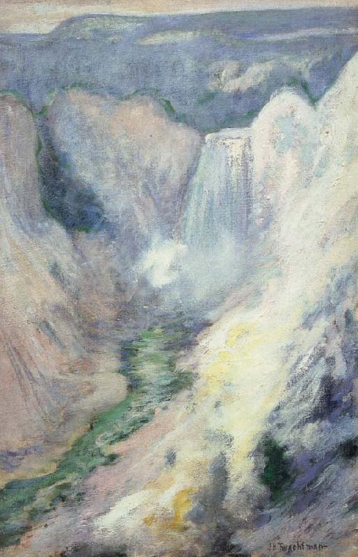 John Henry Twachtman Waterfall in Yellowstone Germany oil painting art